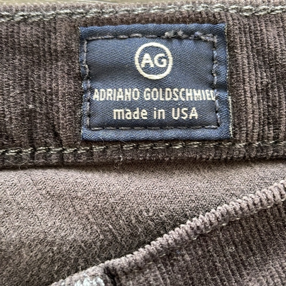 Sz26 AG Adriano Goldschmied The Stevie Slim Straight Grey Corduroy Denim EUC - Picture 6 of 12